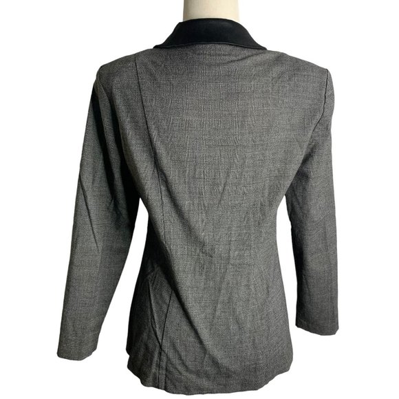 Vintage Dress Barn Skirt Suit Set 8 Black Check Double Breasted Satin Collar - Picture 5 of 10